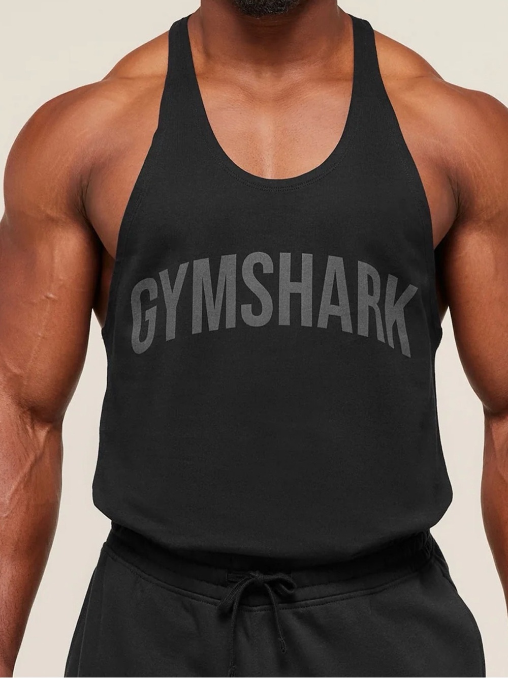 Gymshark Black Tank with Gray Logo